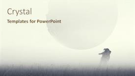  Presentation with astronaut - Presentation theme enhanced with astronaut-on-the-other-planet background and a cream colored foreground