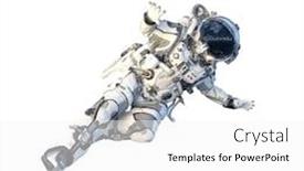  Presentation with astronaut - Audience pleasing PPT layouts consisting of astronaut on white mixed media backdrop and a white colored foreground