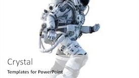  Presentation with astronaut - Audience pleasing slide set consisting of astronaut-on-white-mixed-media backdrop and a white colored foreground