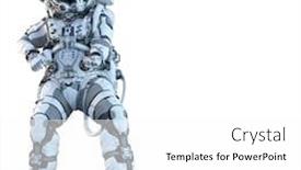  Presentation with astronaut - Theme featuring astronaut-on-white-mixed-media background and a white colored foreground