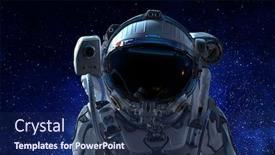  Presentation with astronaut - Beautiful PPT layouts featuring astronaut-pioneer-doing-research-mixed backdrop and a navy blue colored foreground