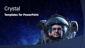  Presentation with astronaut - Audience pleasing theme consisting of astronaut-pioneer-doing-research-mixed backdrop and a black colored foreground