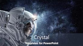  Presentation with astronaut - Theme enhanced with astronaut-pioneer-doing-research-mixed background and a ocean colored foreground