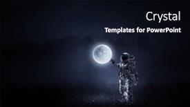  Presentation with astronaut - Slide set consisting of astronaut-walking-on-an-unexplored background and a wine colored foreground