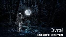  Presentation with astronaut - Presentation design with astronaut-walking-on-an-unexplored background and a wine colored foreground