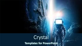  Presentation with astronaut - Presentation consisting of astronaut-with-tv-head background and a ocean colored foreground