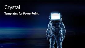  Presentation with astronaut - Amazing slide deck having astronaut-with-tv-head backdrop and a black colored foreground