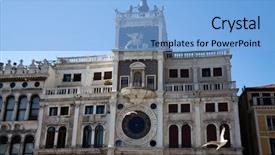  Presentation with ancient - Beautiful slides featuring astronimical clock of torre dell backdrop and a light blue colored foreground