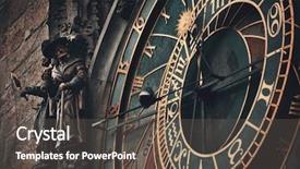 Presentation with prague astronomical clock - Colorful PPT layouts enhanced with astronomer - astronomical clock closeup in old backdrop and a dark gray colored foreground