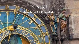  Presentation with prague astronomical clock - Audience pleasing presentation theme consisting of astronomer - old astronomical clock in prague backdrop and a gray colored foreground