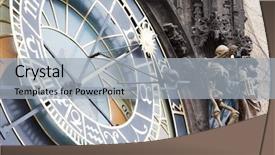  Presentation with prague astronomical clock - Beautiful presentation featuring astronomical clock at prague backdrop and a light gray colored foreground
