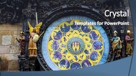  Presentation with prague astronomical clock - PPT layouts with astronomical clock in prague czech background and a  colored foreground