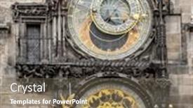  Presentation with prague astronomical clock - Presentation design consisting of astronomical clock on old town city hall prague chech republic background and a gray colored foreground