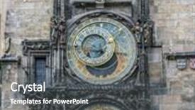  Presentation with prague astronomical clock - Slide deck featuring astronomical clock on old town city hall prague czech republic background and a dark gray colored foreground