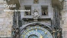 Presentation with prague astronomical clock - PPT layouts with astronomical clock on old town city hall prague czech republic background and a gray colored foreground