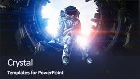  Presentation with astronaut - Theme with astronomical science - space fantasy image with astronaut background and a navy blue colored foreground