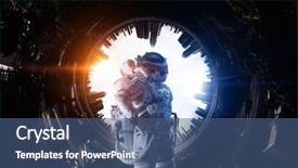  Presentation with astronaut in fantasy world mixed - Theme featuring astronomical science - space fantasy image with astronaut background and a ocean colored foreground