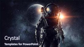  Presentation with astronomy astronaut - Audience pleasing presentation design consisting of astronomy - astronaut in outer space mixed backdrop and a wine colored foreground