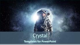  Presentation with astronomy astronaut - Presentation design consisting of astronomy - astronaut in outer space mixed background and a ocean colored foreground