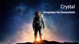  Presentation with astronomy astronaut - Amazing slide deck having astronomy - astronaut in outer space mixed backdrop and a navy blue colored foreground