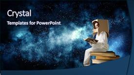  Presentation with astronomy - Beautiful presentation design featuring astronomy - dreaming to explore space mixed backdrop and a navy blue colored foreground