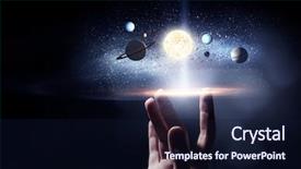  Presentation with astronomy - Colorful PPT theme enhanced with astronomy - explore the space backdrop and a navy blue colored foreground