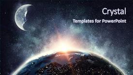  Presentation with moon - PPT layouts featuring astronomy - moon in sky mixed media background and a wine colored foreground