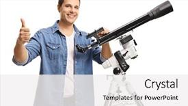  Presentation with white astronomy - PPT layouts with astronomy - smiling young man background and a white colored foreground