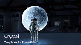  Presentation with mission - Presentation consisting of astronomy - spaceman ready for mission mixed background and a ocean colored foreground