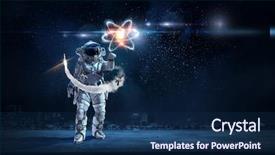  Presentation with astronomy - Colorful slide deck enhanced with astronomy as a science mixed backdrop and a navy blue colored foreground