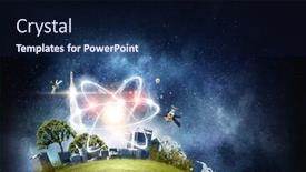  Presentation with astronomy - Audience pleasing PPT theme consisting of nuclear energy - astronomy concept backdrop backdrop and a navy blue colored foreground