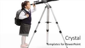  Presentation with telescope - Audience pleasing slides consisting of astronomical telescopes - full length shot backdrop and a white colored foreground