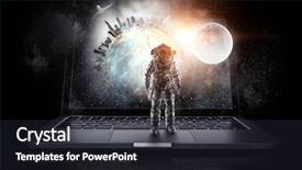  Presentation with explorer - Colorful PPT theme enhanced with human kidney - space explorer and laptop mixed backdrop and a wine colored foreground