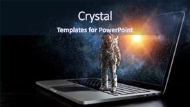  Presentation with explorer - Audience pleasing theme consisting of human kidney - space explorer and laptop mixed backdrop and a navy blue colored foreground