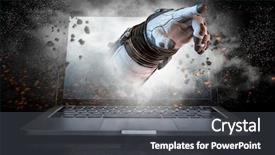  Presentation with abstract technology engineering and science - Cool new slides with technologies for science mixed media backdrop and a dark gray colored foreground