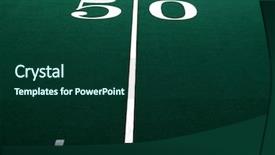  Presentation with sports field - Presentation theme having astroturf - football field for sports background and a forest green colored foreground