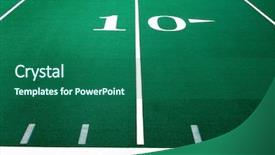 Presentation with sports field - PPT theme consisting of astroturf - football field for sports background and a ocean colored foreground