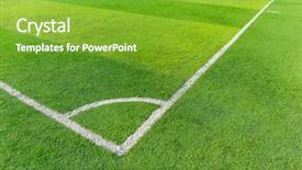  Presentation with football field - Audience pleasing slide set consisting of astroturf - soccer football field stadium grass backdrop and a shamrock green colored foreground