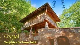  Presentation with construction - Slide deck having asturias-horreo-traditional-construction background and a tawny brown colored foreground