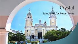  Presentation with history chartres cathedral - Slide set with asuncion in santiago de cuba background and a light blue colored foreground