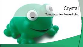  Presentation with green and white - Beautiful PPT theme featuring asuransi - funny green frog isolated backdrop and a white colored foreground