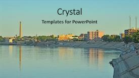  Presentation with nile river - Beautiful PPT theme featuring aswan - egypt nile river bank backdrop and a  colored foreground