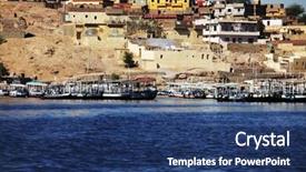  Presentation with egypt - Audience pleasing presentation theme consisting of aswan city in egypt backdrop and a  colored foreground