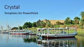  Presentation with nile egypt - Colorful slide deck enhanced with aswan egypt - boats on nile backdrop and a  colored foreground