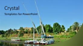 Presentation with nile egypt - Theme with aswan egypt - feluccas on nile background and a  colored foreground