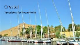  Presentation with nile egypt - Colorful PPT layouts enhanced with aswan egypt - feluccas on nile backdrop and a  colored foreground