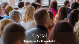  Presentation with audience - Amazing theme having atacama - audience at the conference back backdrop and a  colored foreground