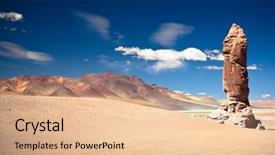  Presentation with geological - Colorful slide deck enhanced with atacama - geological monolith near salar de backdrop and a lemonade colored foreground