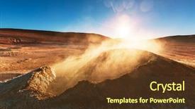  Presentation with sol - Beautiful PPT theme featuring atacama - geyser sol de manana bolivia backdrop and a tawny brown colored foreground