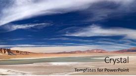  Presentation with salt - Presentation theme having atacama - panoramic view of salt lake background and a mint green colored foreground